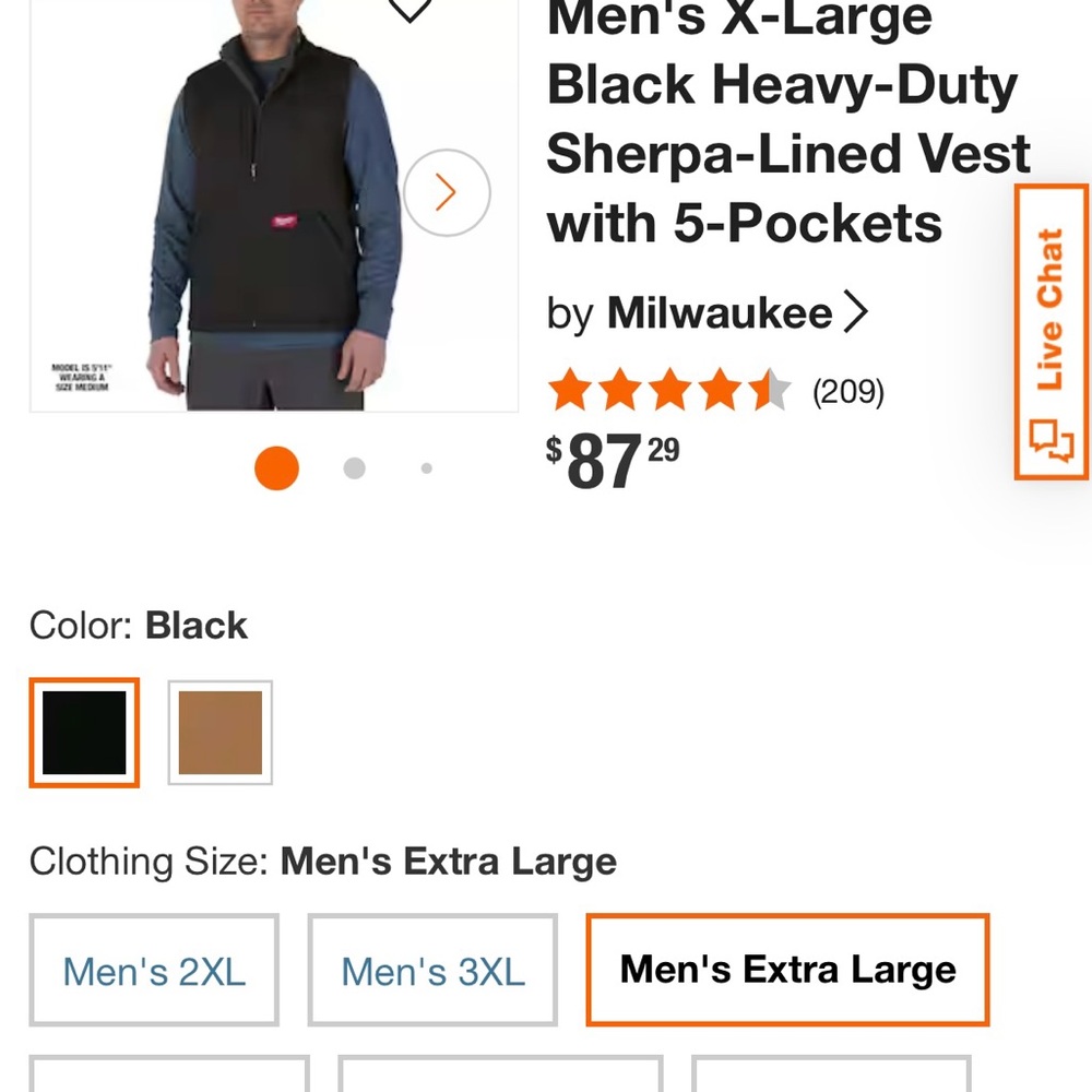 Milwaukee Black Sherpa-Lined Men's Vest
